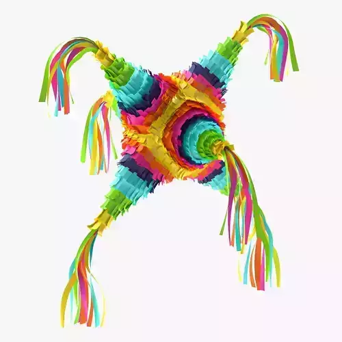 Traditional paper multi colored Mexican party pinata Star 3