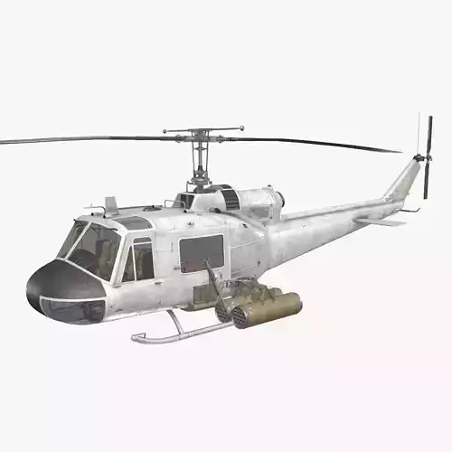 Bell UH-1C Blank Livery Complex Animation Low-poly 3D model