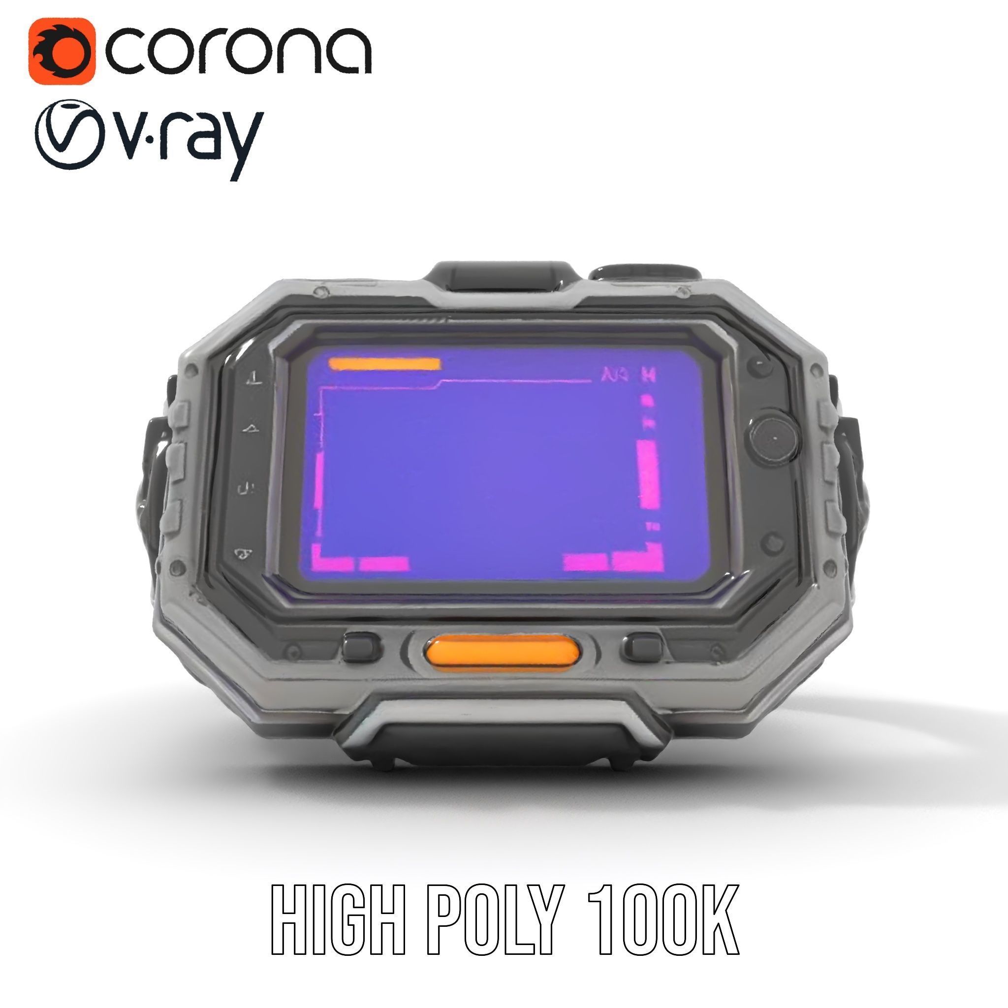 Futuristic Smartwatch Model Pack Low-poly 3D model_21