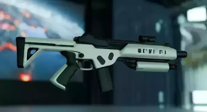 Game Ready Sci-Fi Assault Rifle with Scope  FPS Games Low Poly
