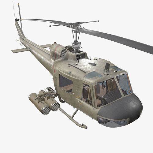 Bell UH-1C US Army Static Low-poly 3D model
