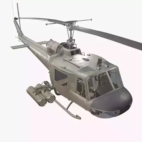 Bell UH-1C US Army Static Low-poly 3D model