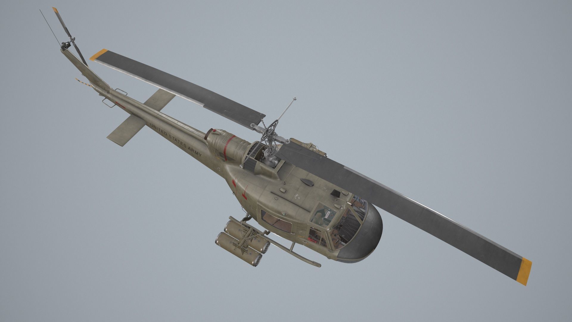 Bell UH-1C US Army Static Low-poly 3D model_7