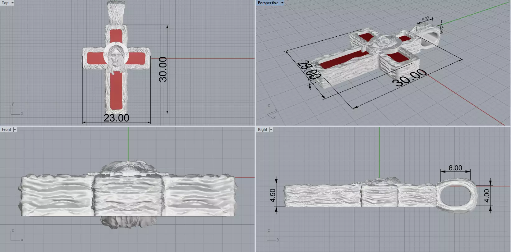 Cross with onyx model 1389 3D print model_4