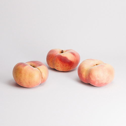 Donut Peaches Set Low-poly 3D model