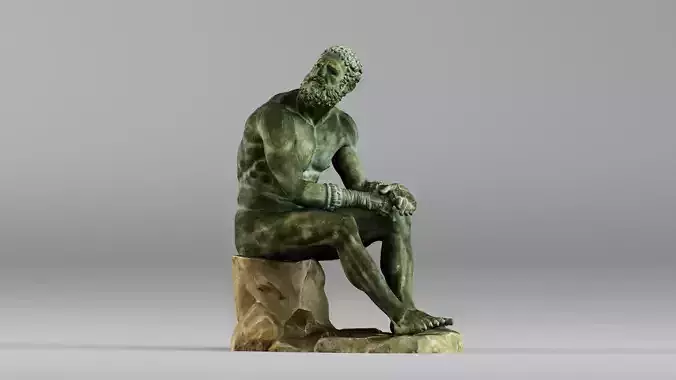 001648 Seated Ancient Greek Boxer 3D model