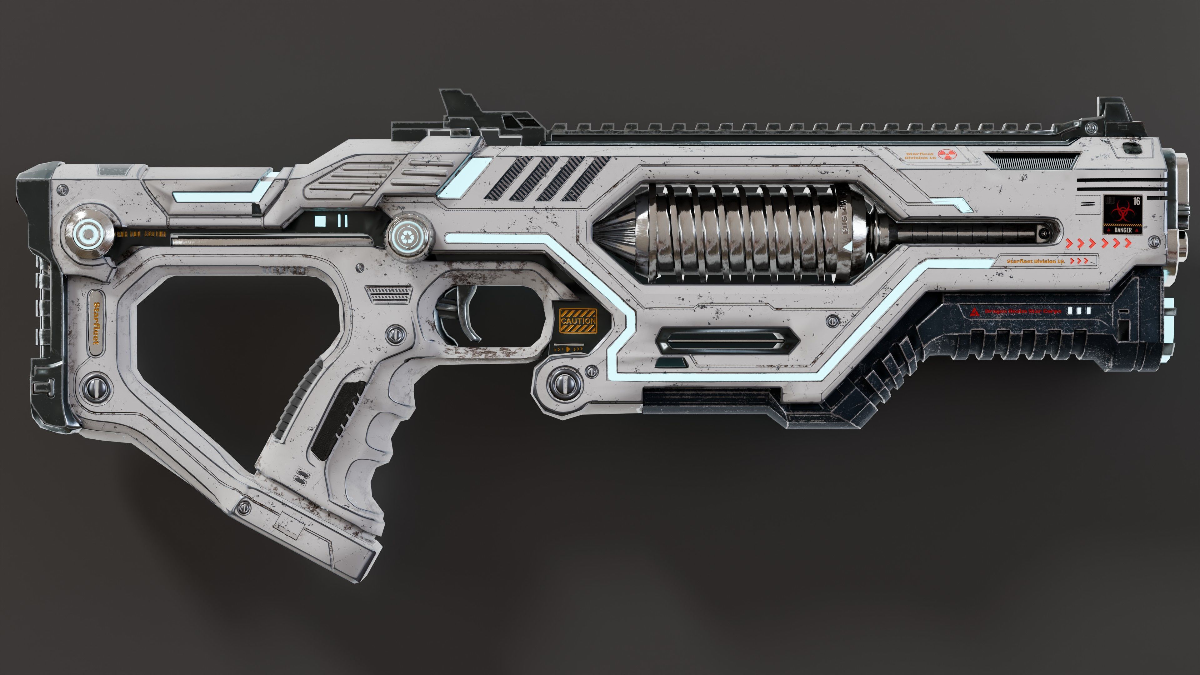 Sci-fi gun Low-poly 3D model_12