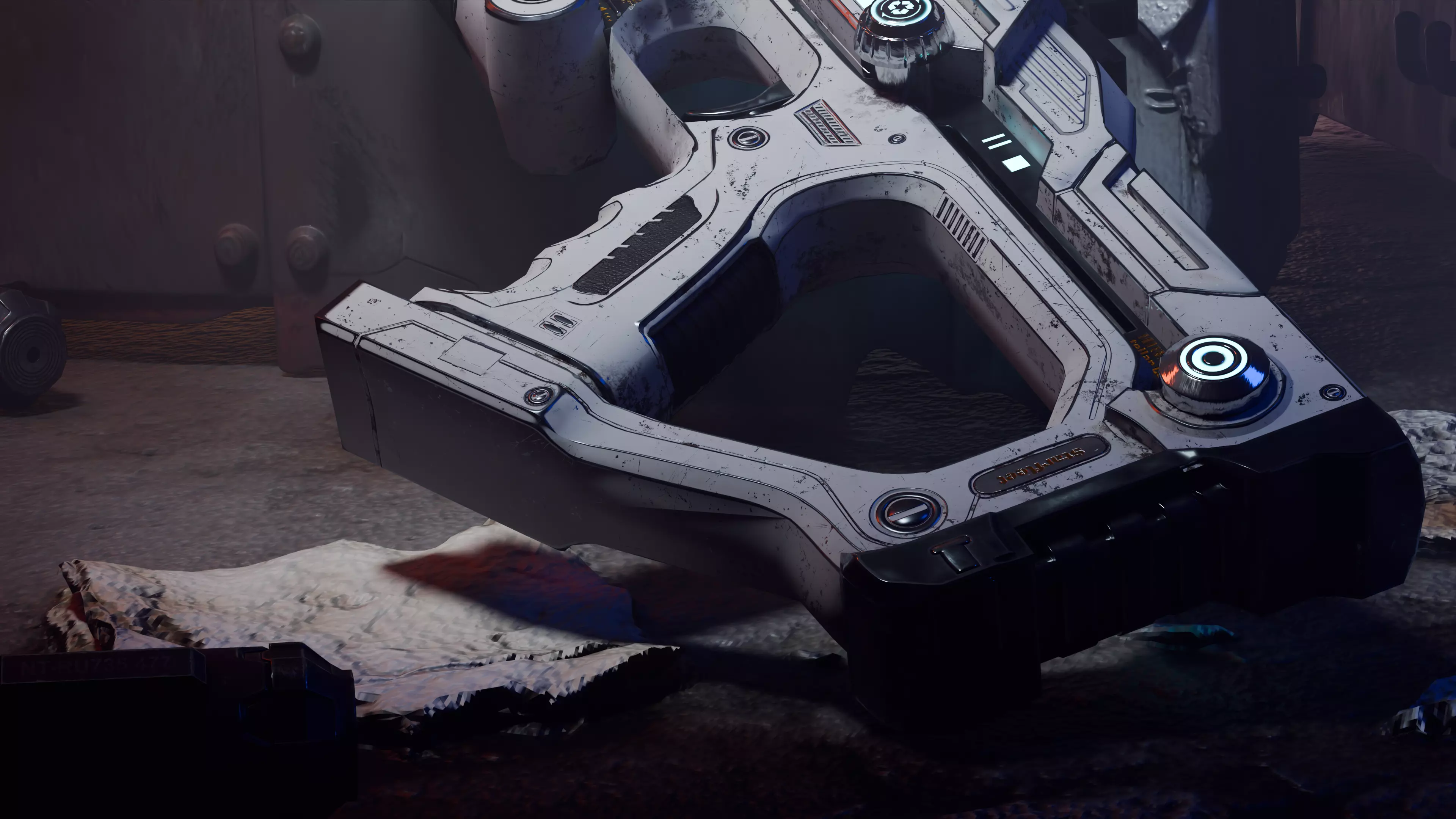 Sci-fi gun Low-poly 3D model_3