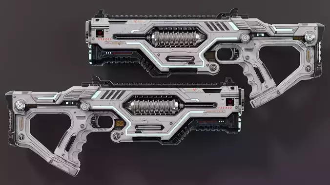 Sci-fi gun Low-poly 3D model