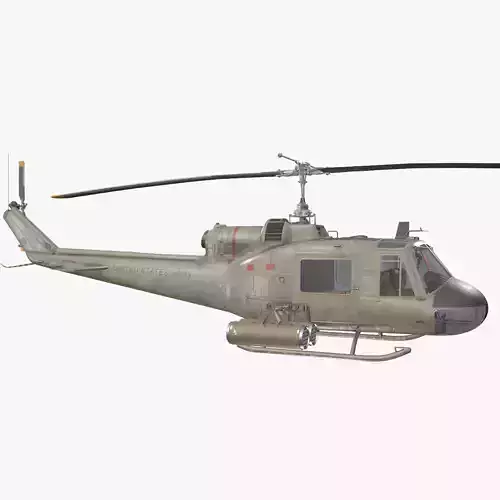 Bell UH-1C US Army Basic Animation Low-poly 3D model