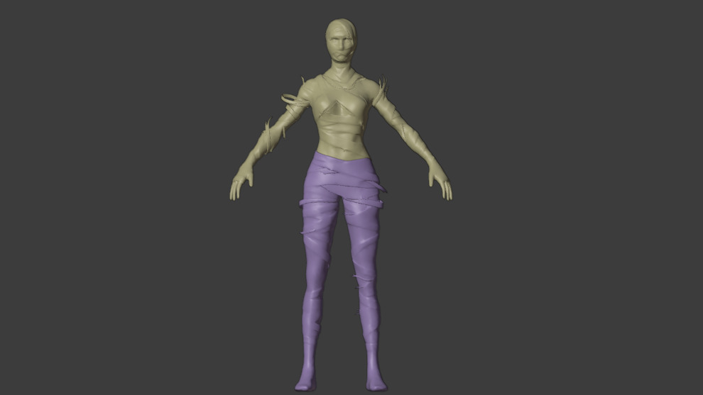 Polar Spectrophage Set Female Rigged Low-poly 3D model_7