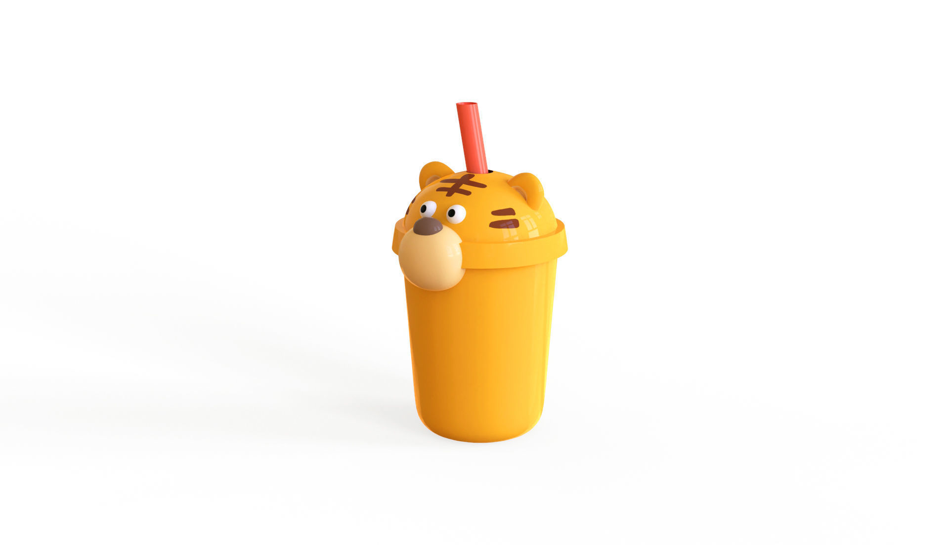 Tiger with Bubble Tea Pack 03 Low-poly 3D model_1