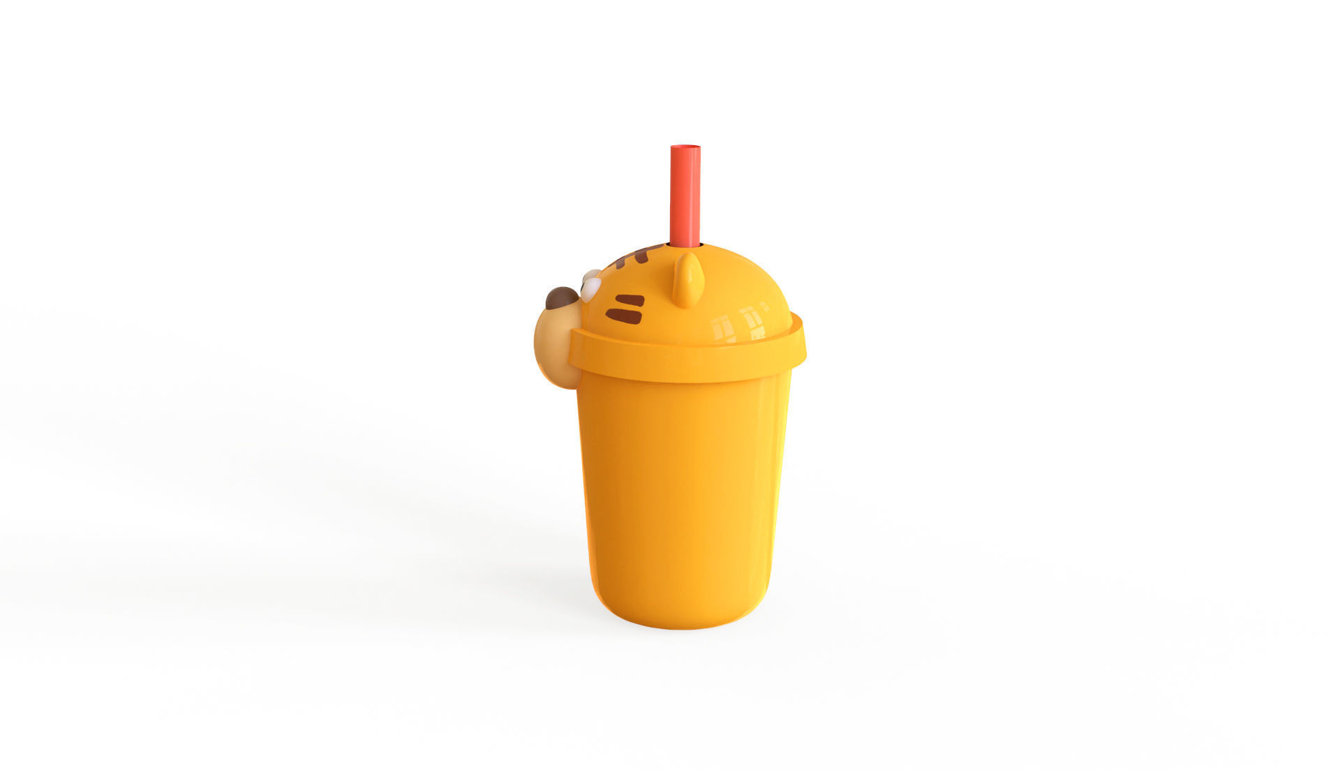 Tiger with Bubble Tea Pack 03 Low-poly 3D model_2