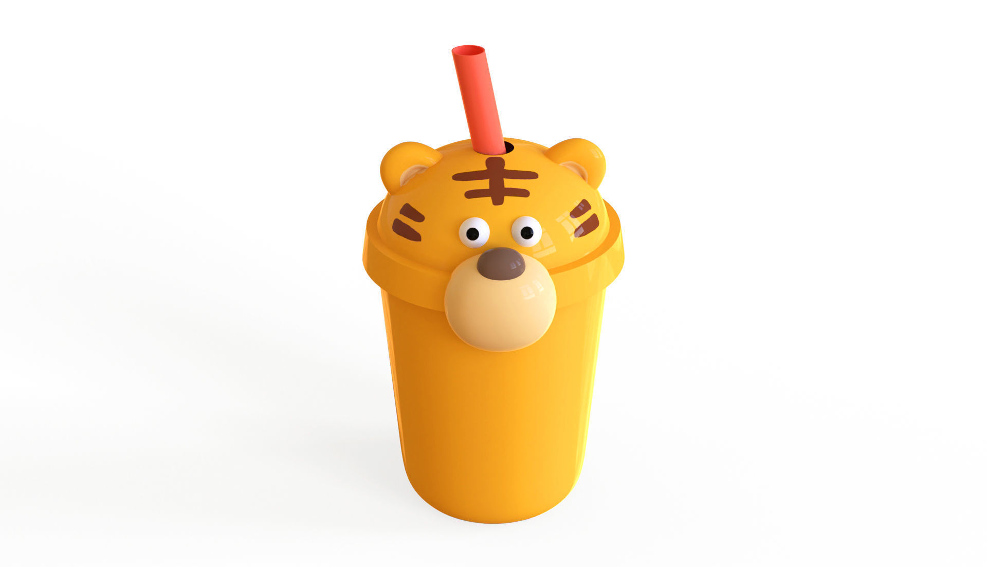 Tiger with Bubble Tea Pack 03 Low-poly 3D model_5