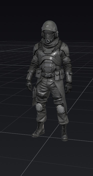 Tactical Sci-Fi Soldier 3D Character Model 3D model_1