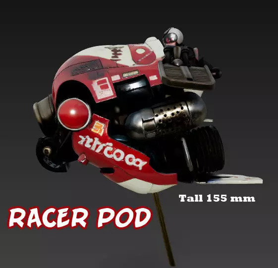 Racer Pod Sci Fi vintage vehicle 3D print model_0