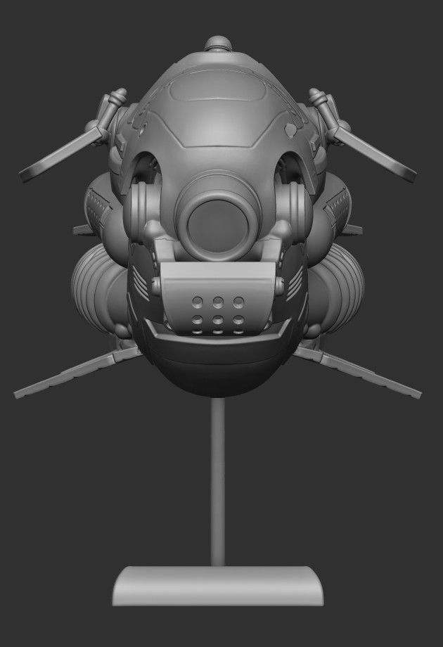 Racer Pod Sci Fi vintage vehicle 3D print model_4