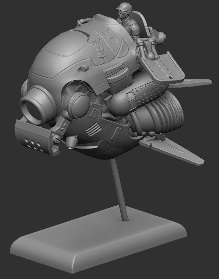 Racer Pod Sci Fi vintage vehicle 3D print model_1