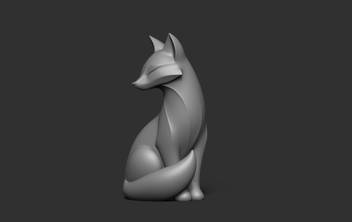 Fox Sculpture 3D print model_12