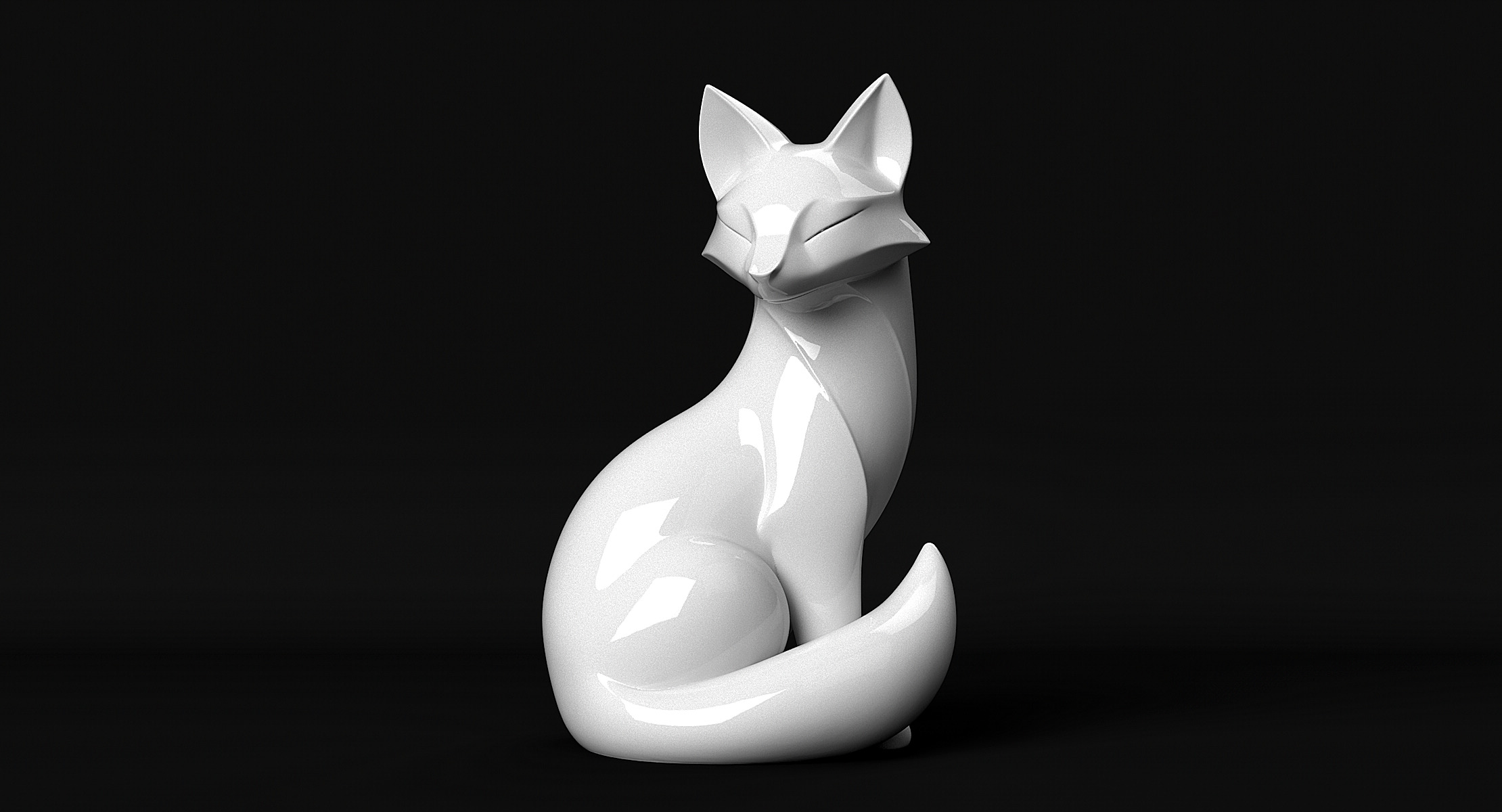 Fox Sculpture 3D print model_1