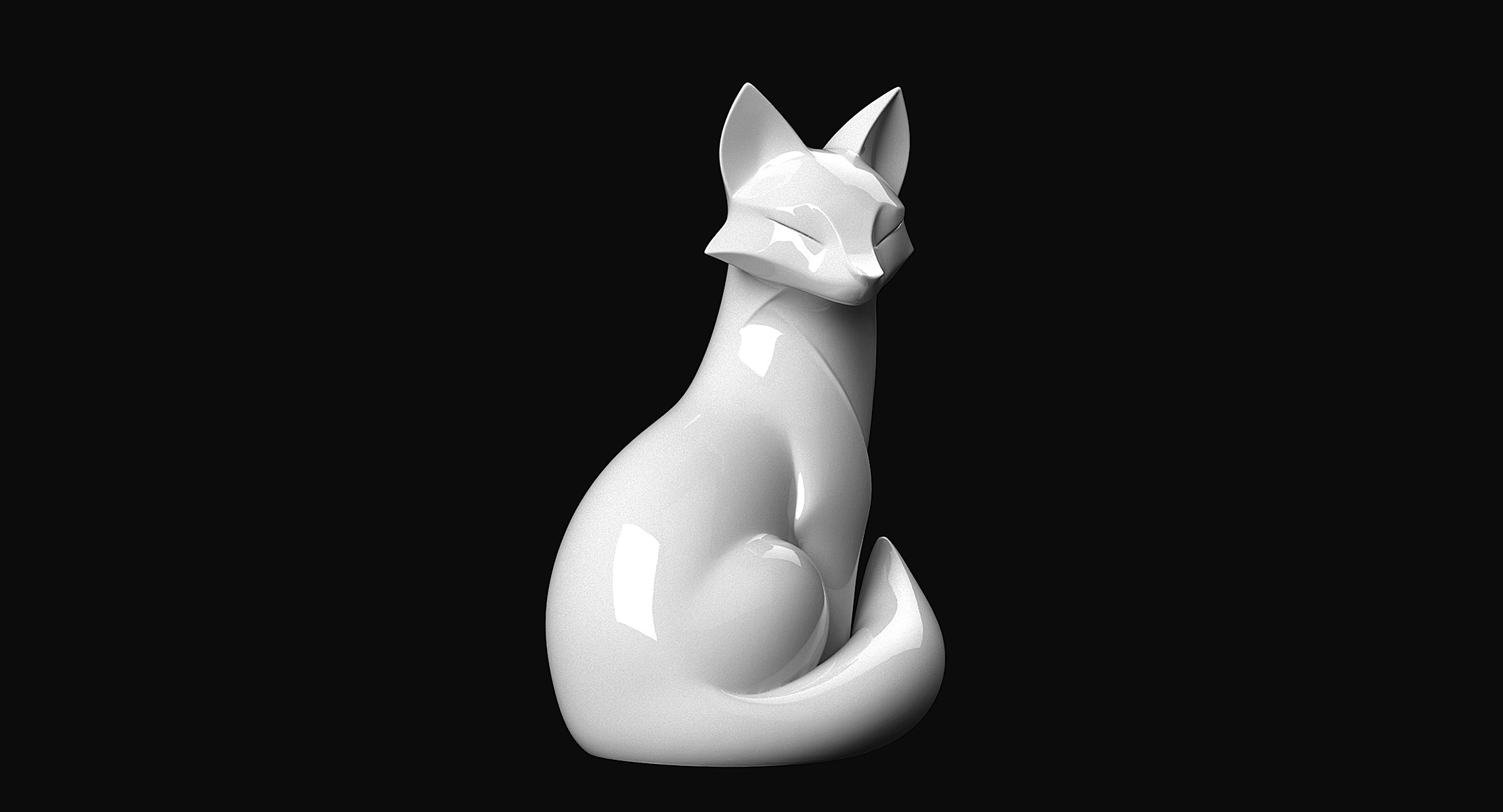 Fox Sculpture 3D print model_2