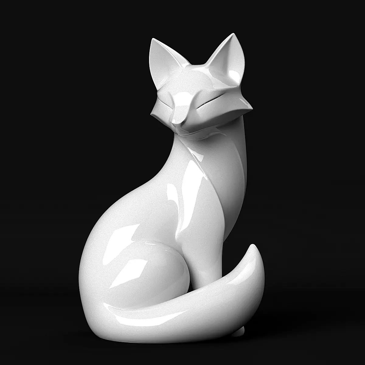Fox Sculpture 3D print model_0