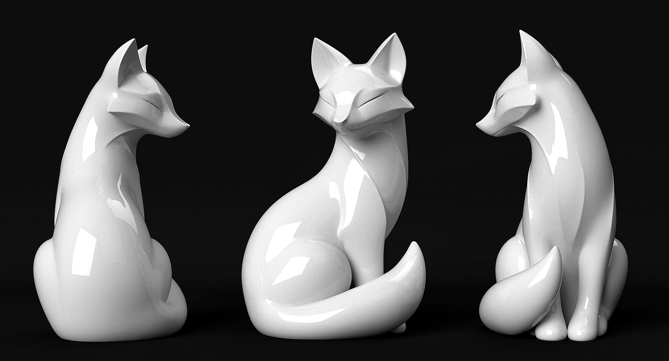 Fox Sculpture 3D print model_9