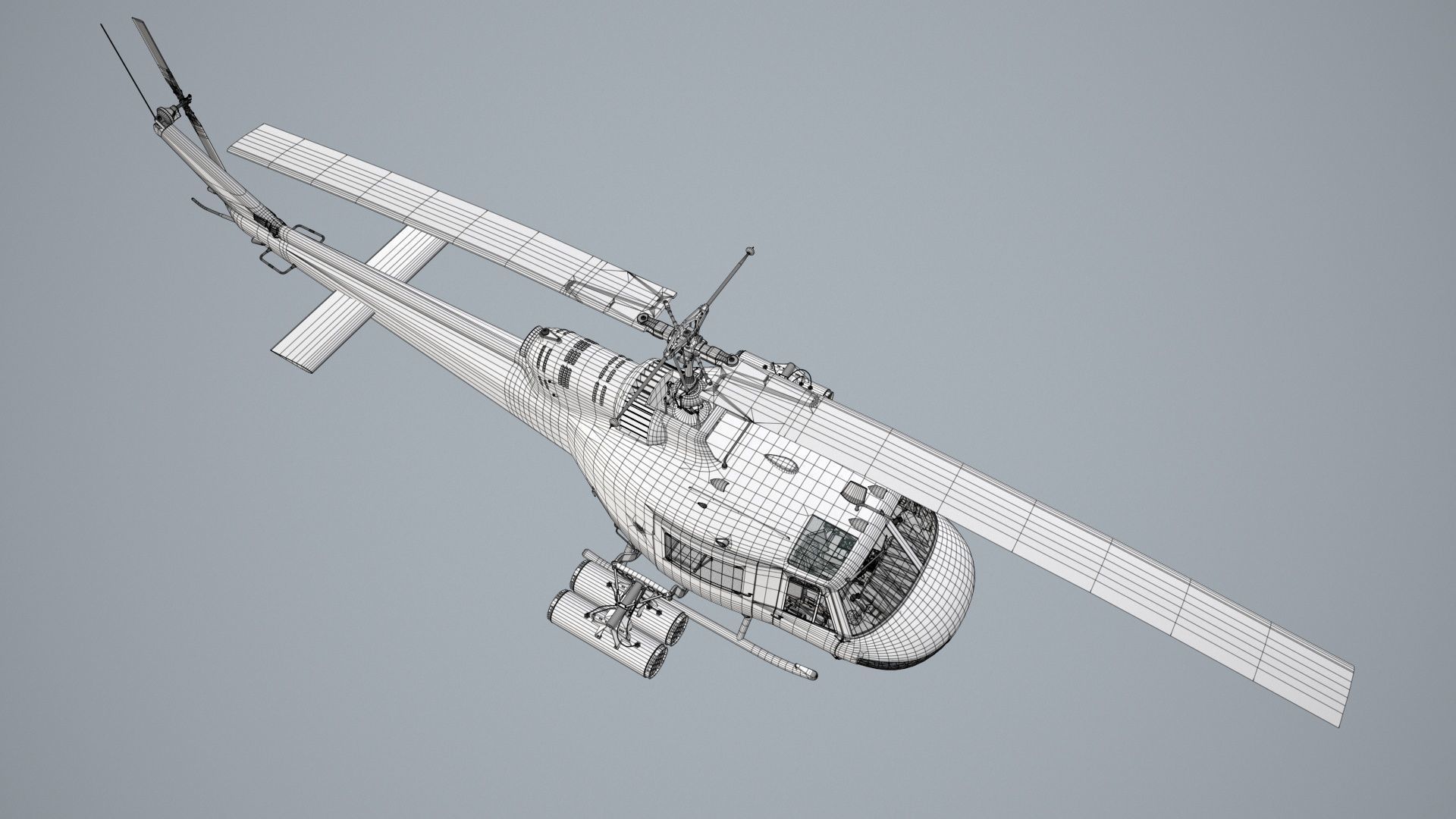 Bell UH-1C US Army 2 Static Low-poly 3D model_22