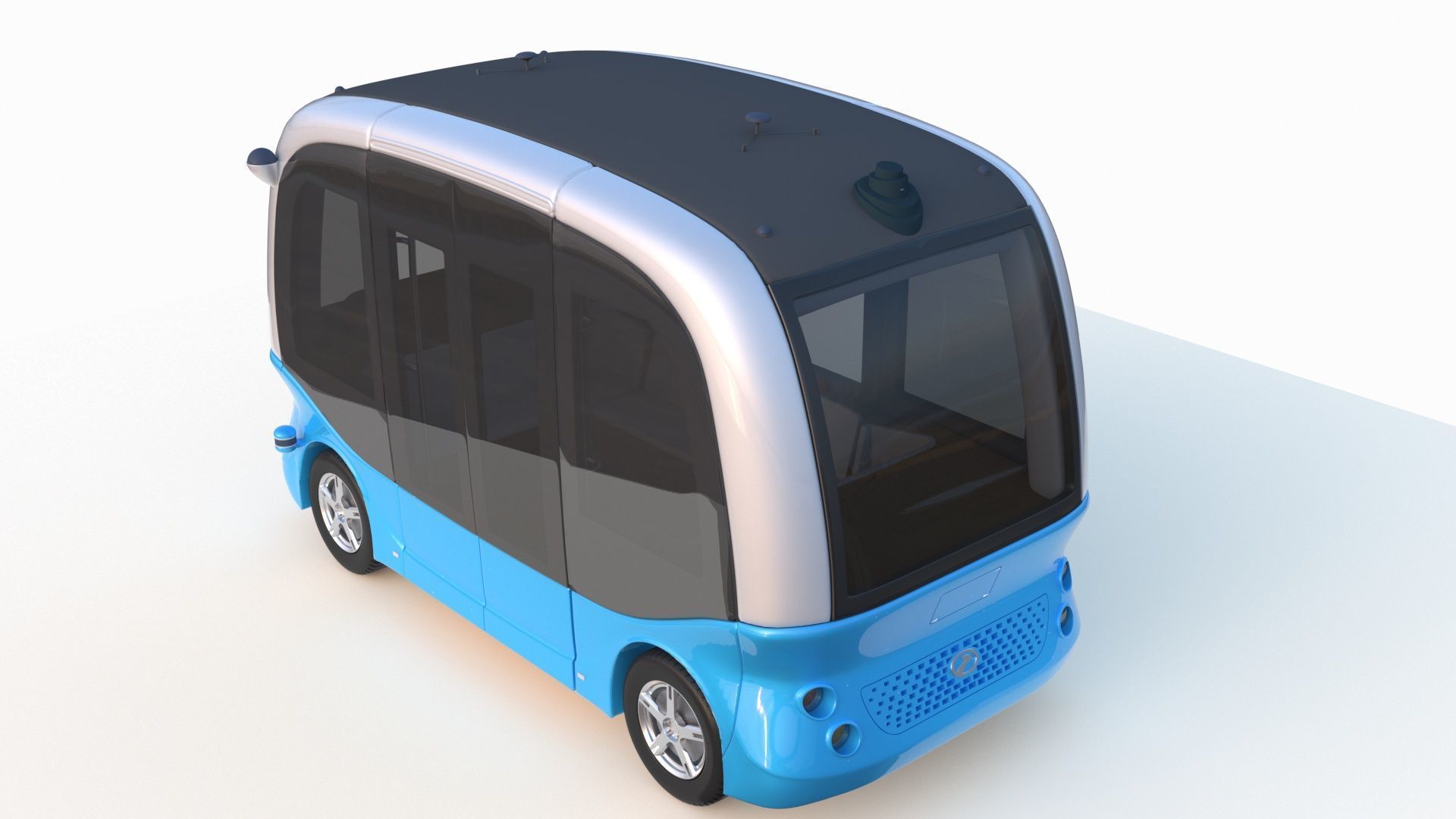 Autonomous Electric Minibus 3D model_2