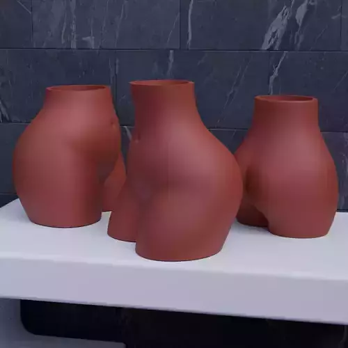 Set of 3 Curvy Female Body Planter for Home Decor 3D print model