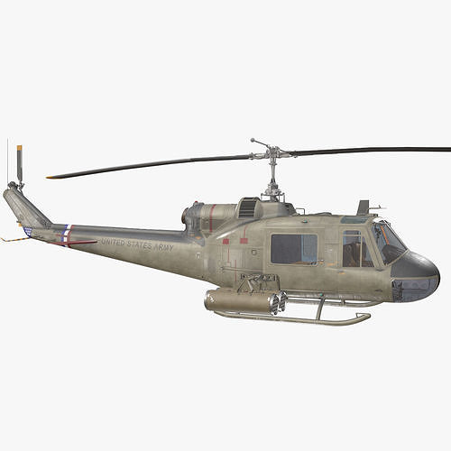 Bell UH-1C US Army 2 Basic Animation Low-poly 3D model