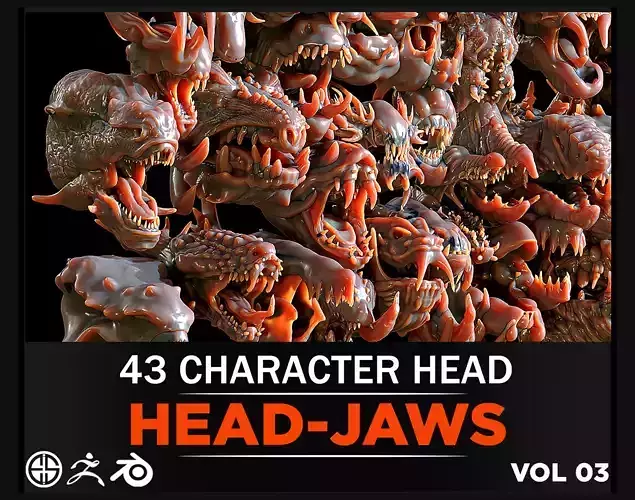 43 Jaws And Head-Creature And Character Head-Dinosaur-Vol 03