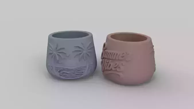 Summer Vibes Organizer - 3D Printable Beach Style Canister 3D print model