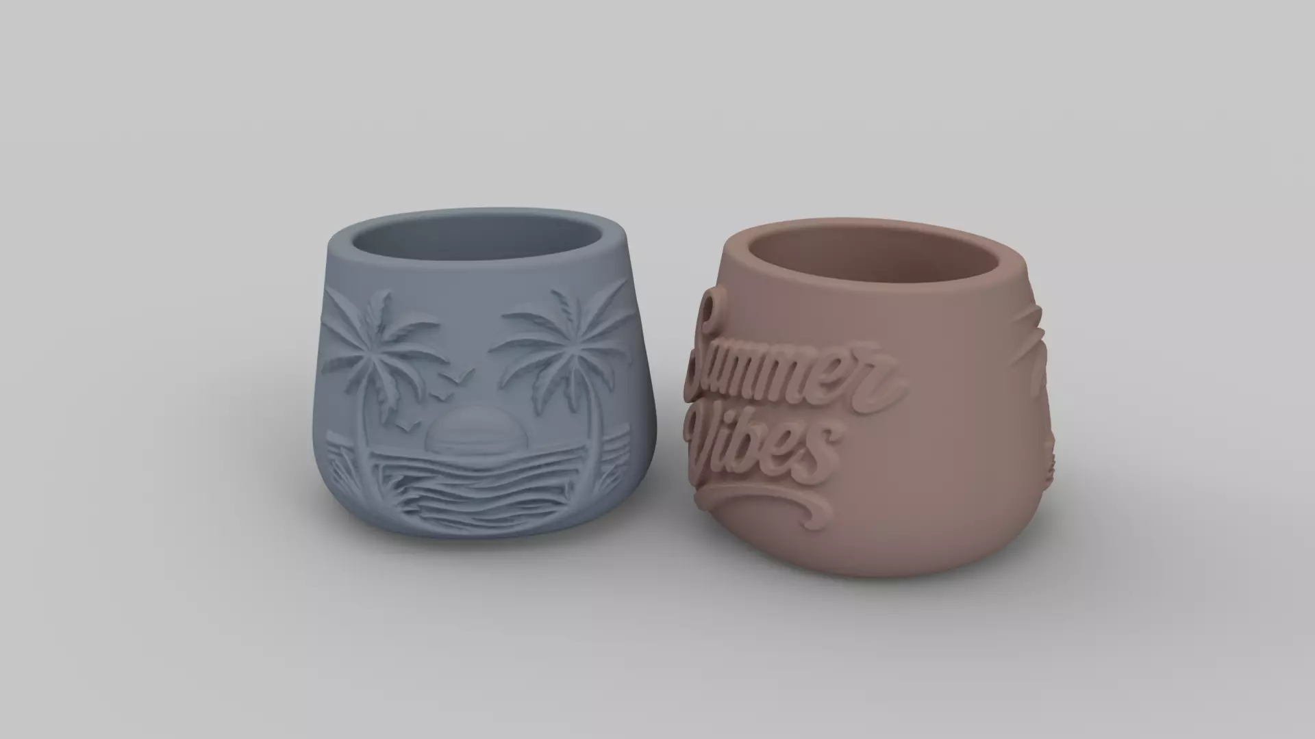 Summer Vibes Organizer - 3D Printable Beach Style Canister 3D print model_0