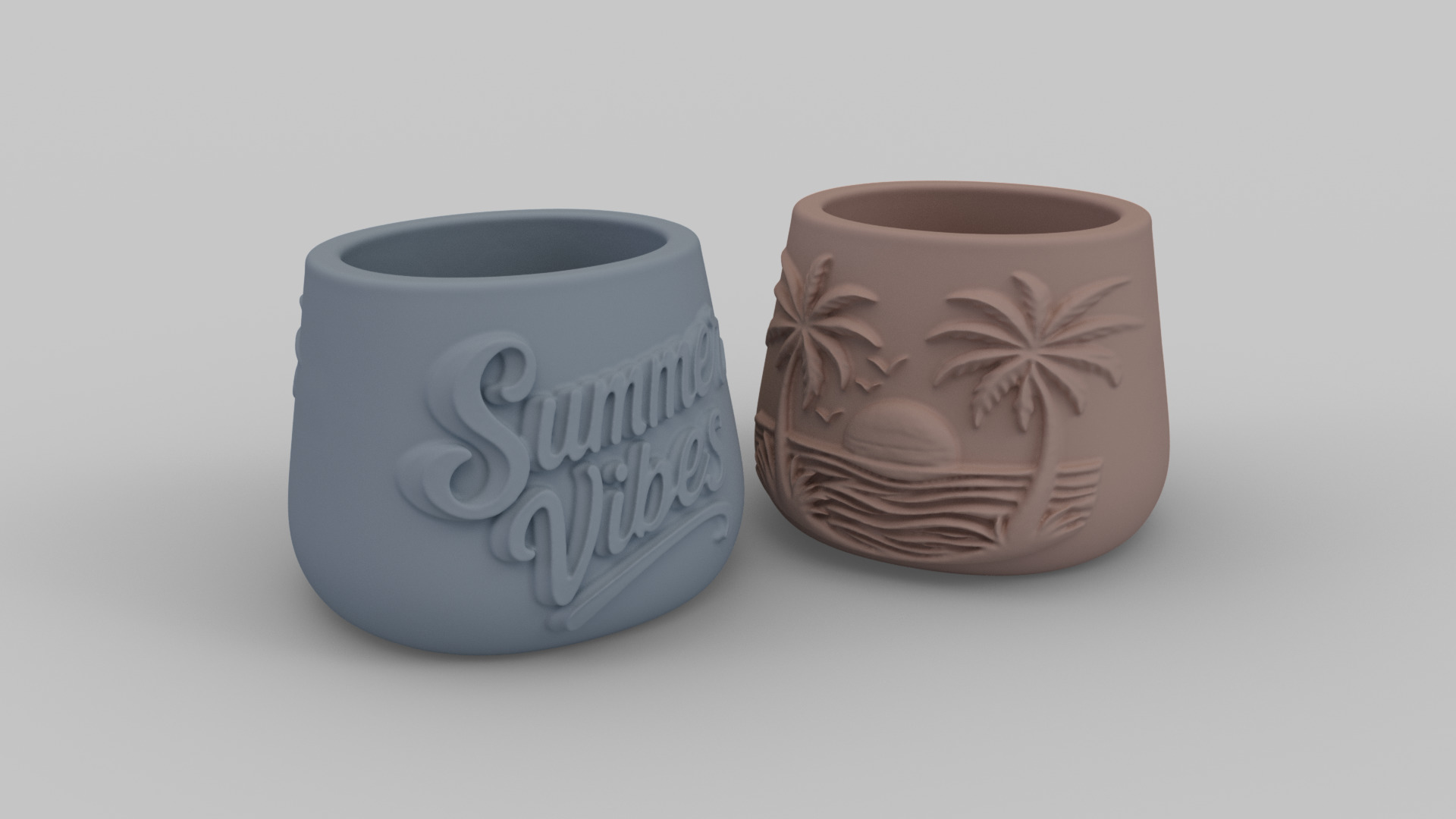 Summer Vibes Organizer - 3D Printable Beach Style Canister 3D print model_4