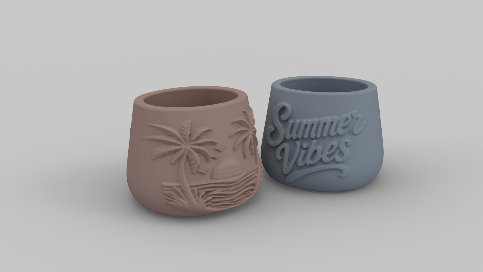Summer Vibes Organizer - 3D Printable Beach Style Canister 3D print model_5