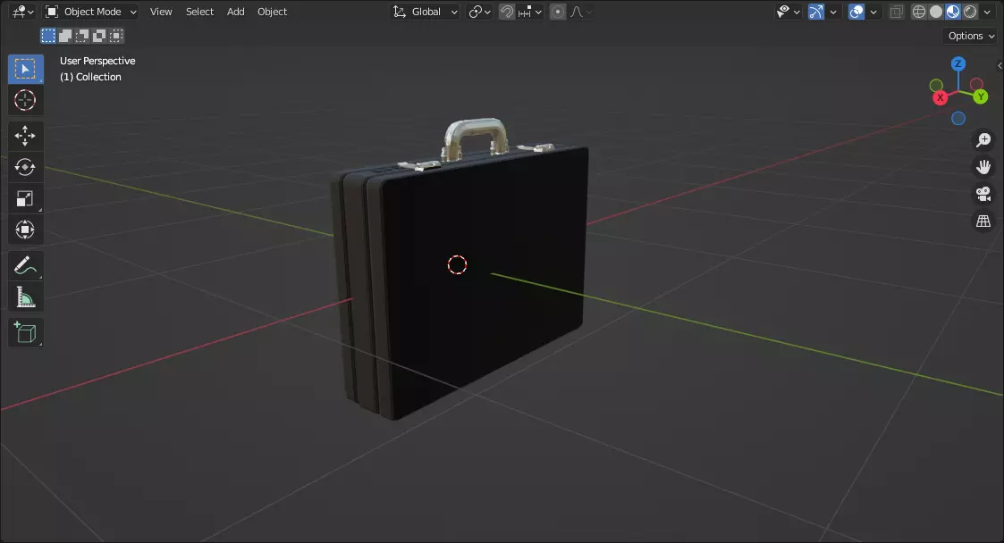 High Quality Simple SuitCase Low-poly 3D model_0