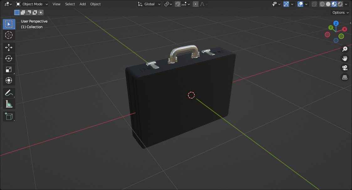 High Quality Simple SuitCase Low-poly 3D model_1