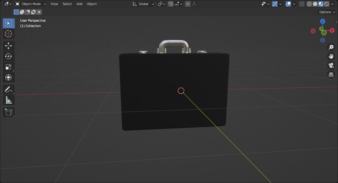 High Quality Simple SuitCase Low-poly 3D model_3