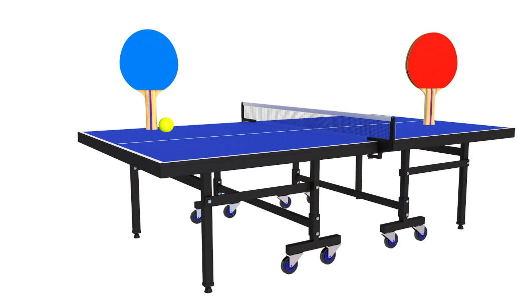 Tennis Table AND Tennis Paddles 3D model_2