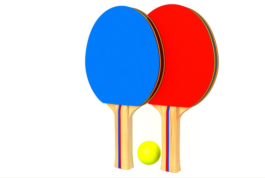Tennis Table AND Tennis Paddles 3D model_10