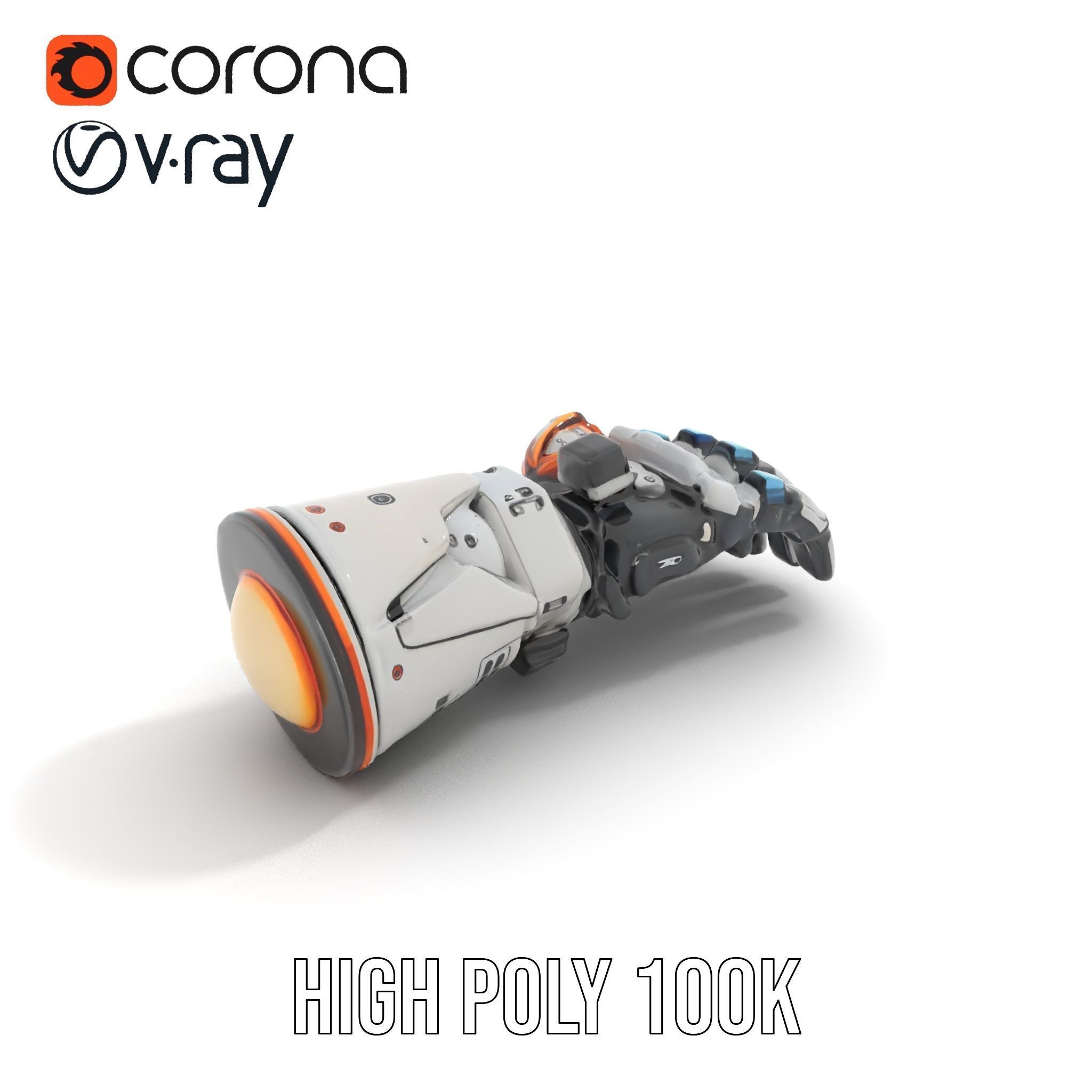SciFi Robotic Arm Model Pack Low-poly 3D model_18
