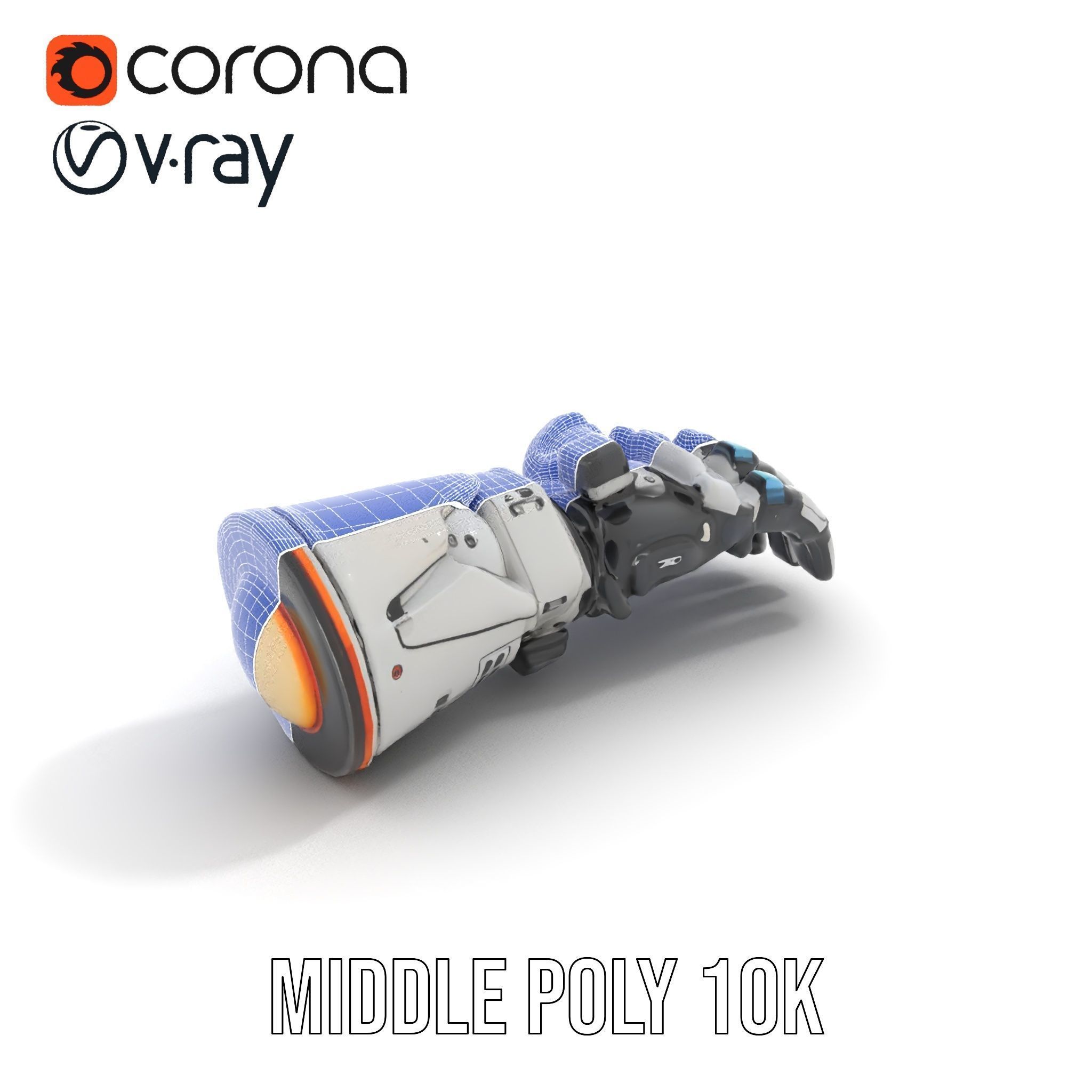 SciFi Robotic Arm Model Pack Low-poly 3D model_22