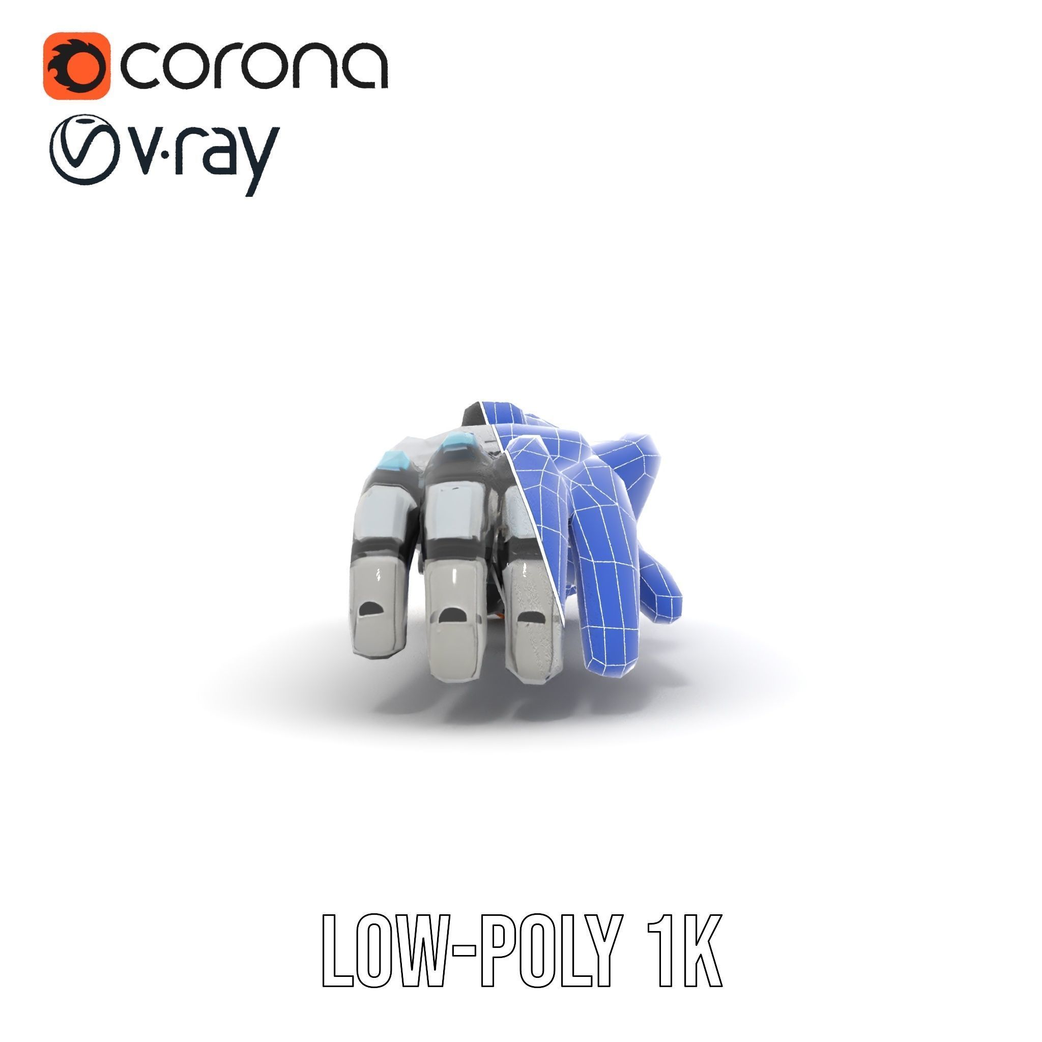 SciFi Robotic Arm Model Pack Low-poly 3D model_28