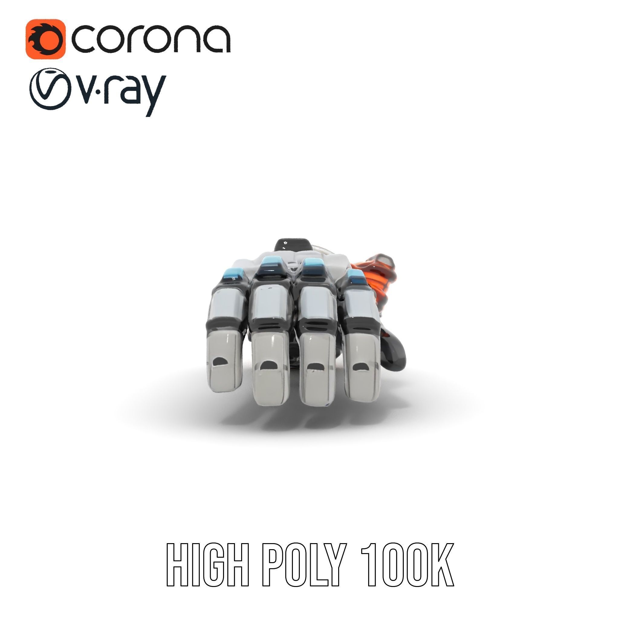 SciFi Robotic Arm Model Pack Low-poly 3D model_29