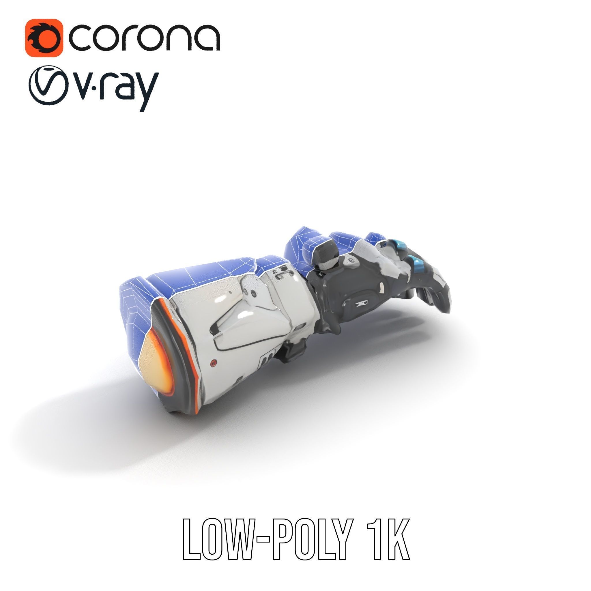 SciFi Robotic Arm Model Pack Low-poly 3D model_25