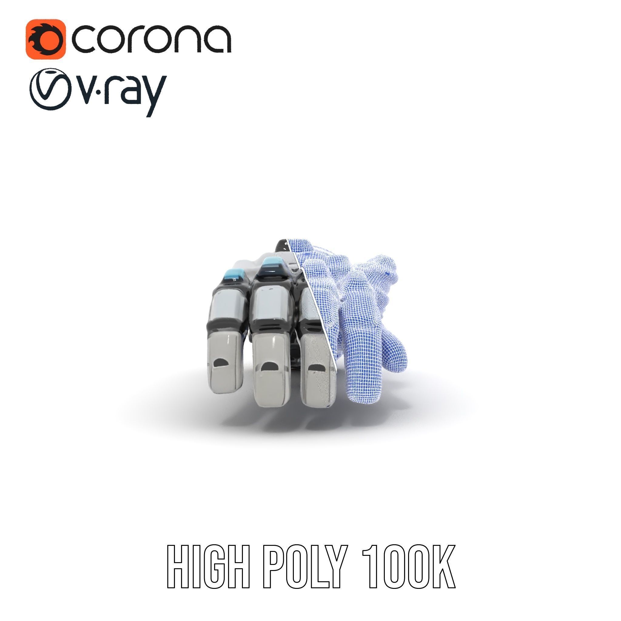 SciFi Robotic Arm Model Pack Low-poly 3D model_35