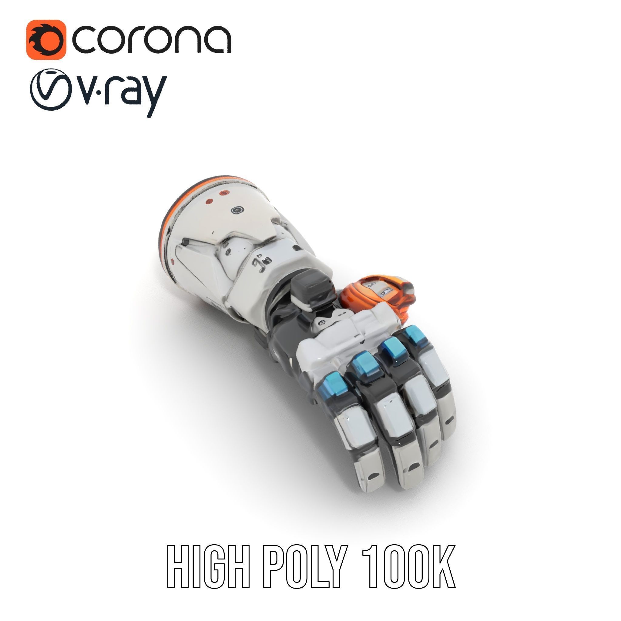 SciFi Robotic Arm Model Pack Low-poly 3D model_26