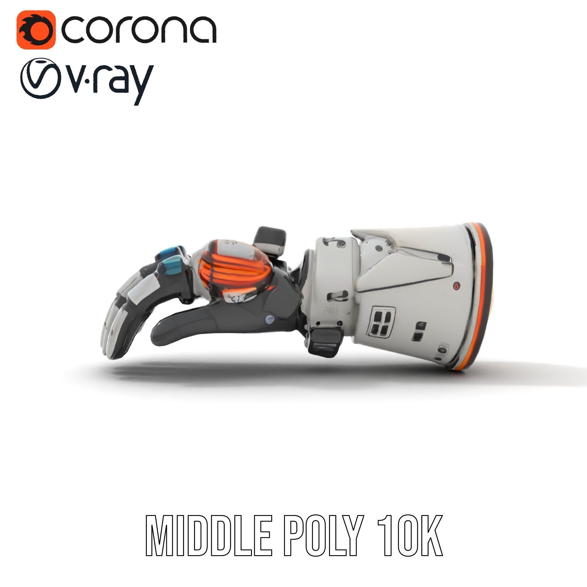 SciFi Robotic Arm Model Pack Low-poly 3D model_24