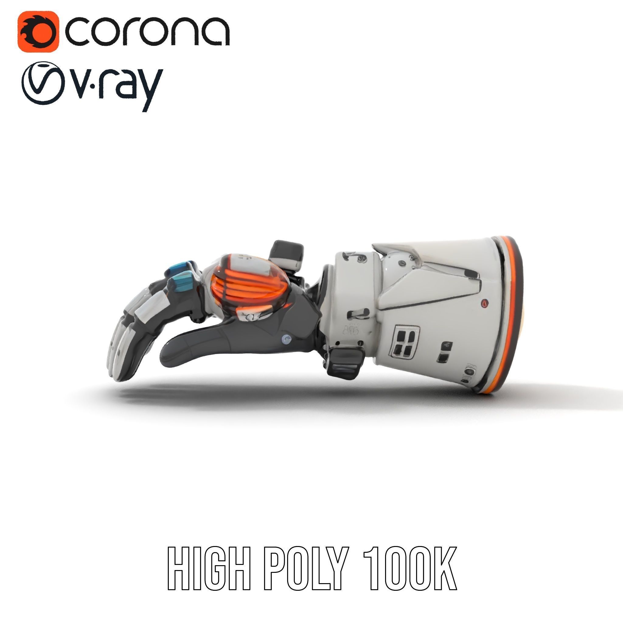 SciFi Robotic Arm Model Pack Low-poly 3D model_21